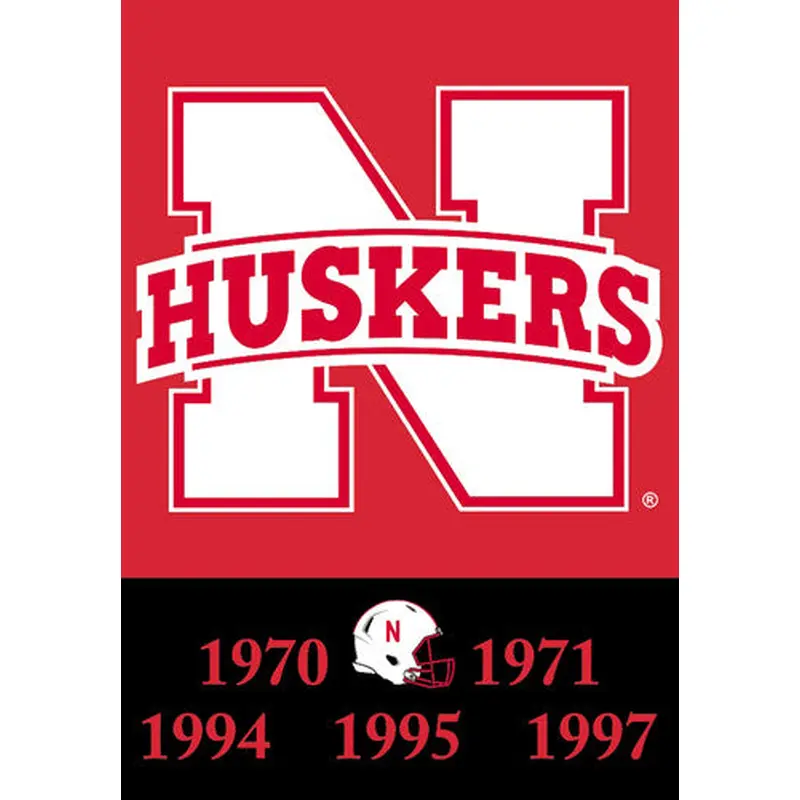 Nebraska Huskers 5-Time National Football Champions Commemorative Banner - BSI