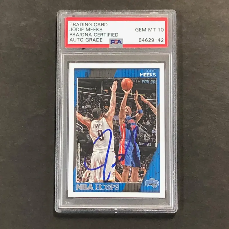 2016-17 NBA Hoops #225 Jodie Meeks Signed Card AUTO 10 PSA Slabbed Magic