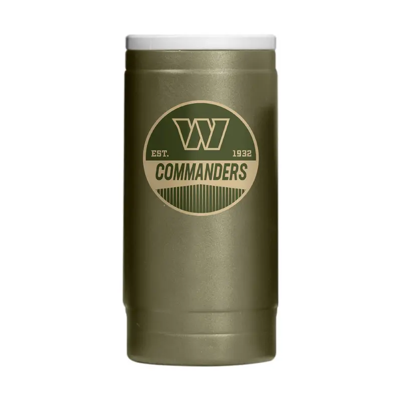 Washington Commanders  Badge Powder Coat Slim Can Coolie