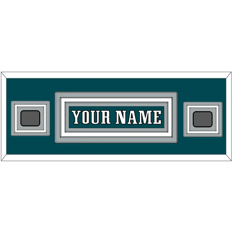 Philadelphia Nameplate & 2x Super Bowl Jersey Patches - Home Green - Triple Mat 6