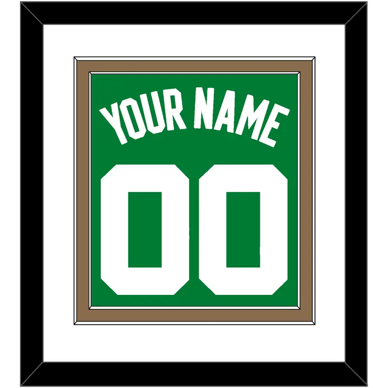 Boston Name & Number - Road Green (1972-2018) - Double Mat 1