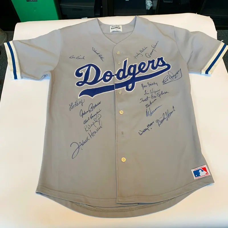 1970's Los Angeles Dodgers Greats Signed Vintage Sand-Knit Jersey PSA DNA COA