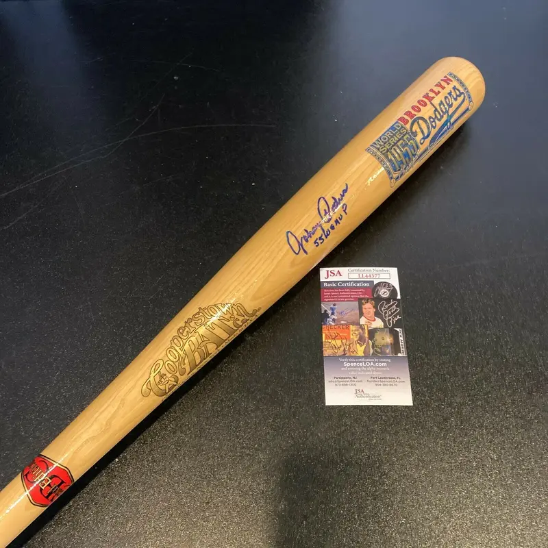Johnny Podres 1955 World Series MVP Signed Brooklyn Dodgers Bat JSA COA
