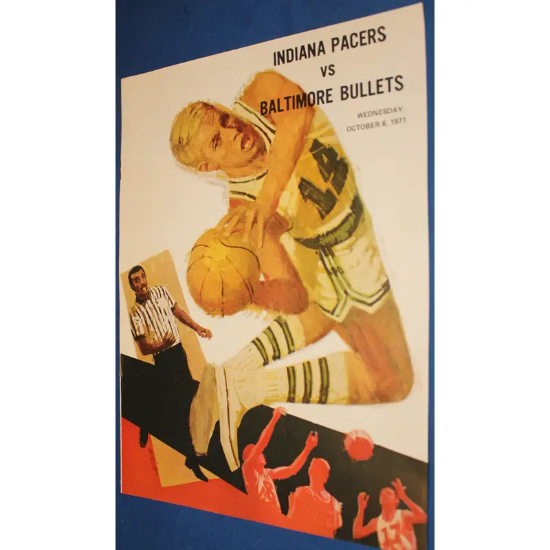 1971 Indiana Pacers vs Baltimore Bullets vs Indiana Pacers ABA vs NBA Program