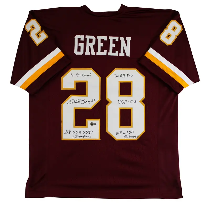Darrell Green "Career Stat" Authentic Signed Maroon Pro Style Jersey BAS Witness
