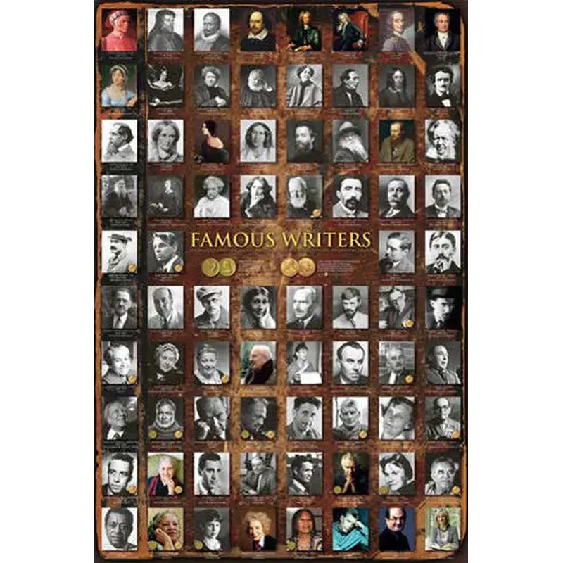 Famous Writers English Literature Educational Wall Chart Poster - Eurographics Inc.