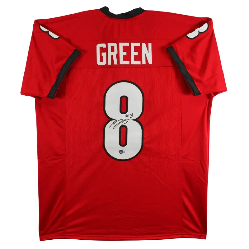 Georgia A.J. Green Authentic Signed Red Pro Style Jersey BAS Witnessed