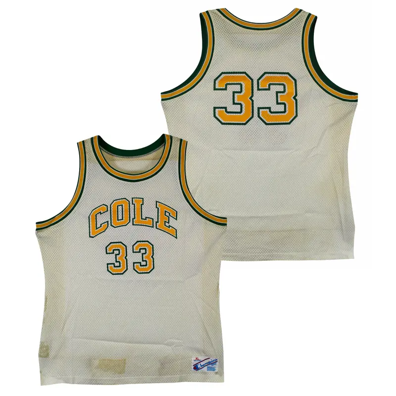 Shaquille O'Neal Game Used White 1987-89 Cole High School Champion Jersey SIA