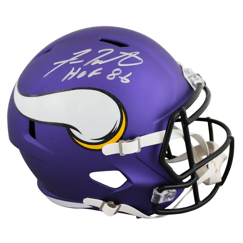 Vikings Fran Tarkenton "HOF 86" Signed F/S Speed Rep Helmet w/ Silver Sig BAS W