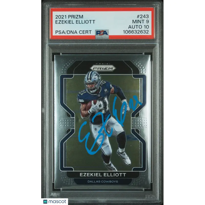 2021 Panini Prizm #243 Ezekiel Elliott signed card PSA 9 Auto 10