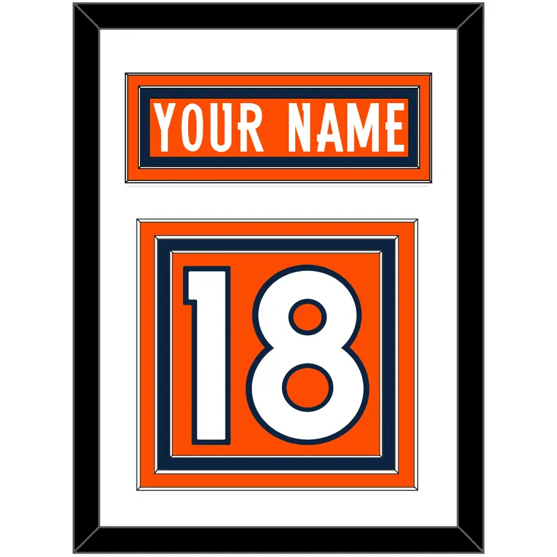Denver Nameplate & Number (Back) - Home Orange (2012-2023) - Triple Mat 1