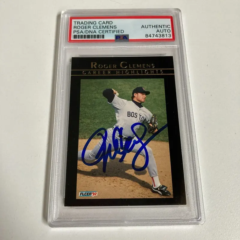 1992 Fleer Roger Clemens Signed Autographed Baseball Card PSA DNA