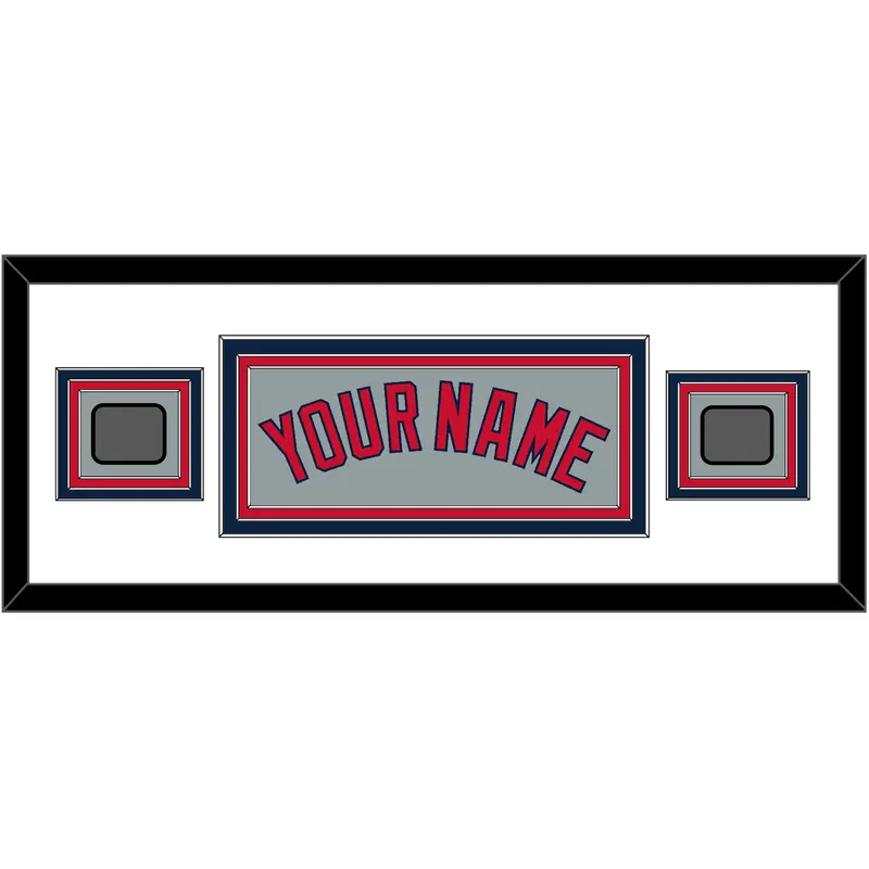 Boston Name & Two World Series Jersey Patches - Road Gray - Triple Mat 4
