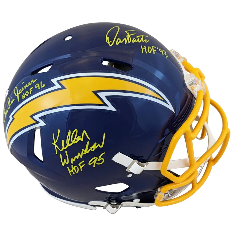 Chargers (3) Fouts, Winslow & Joiner Signed 74-87 F/S Speed Proline Helmet BAS W