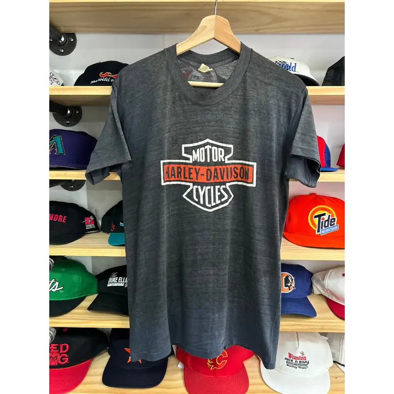 Vintage 80s Harley Davidson  Thin 50/50 Emblem Tee Large