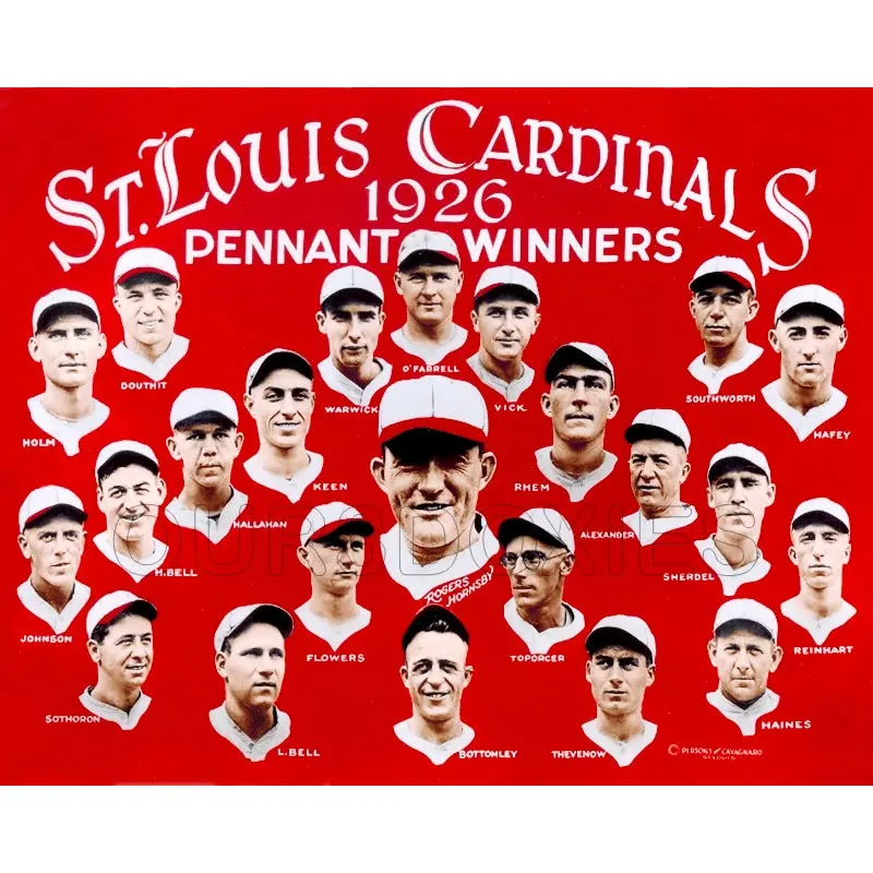 1926 St. Louis Cardinals Colorized 8X10 Photo - Hornsby Bottomley Alexander - 57