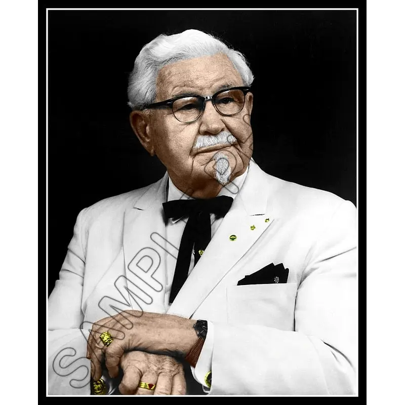 Harland Sanders Colorized 8X10 Photo - KFC - 2927