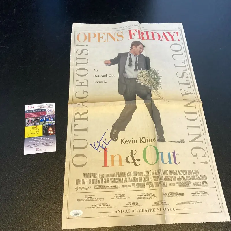 Kevin Kline In ANd Out Signed Autographed Photo With JSA COA