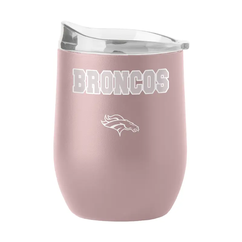 Denver Broncos 16oz Stencil Powder Coat Curved Beverage