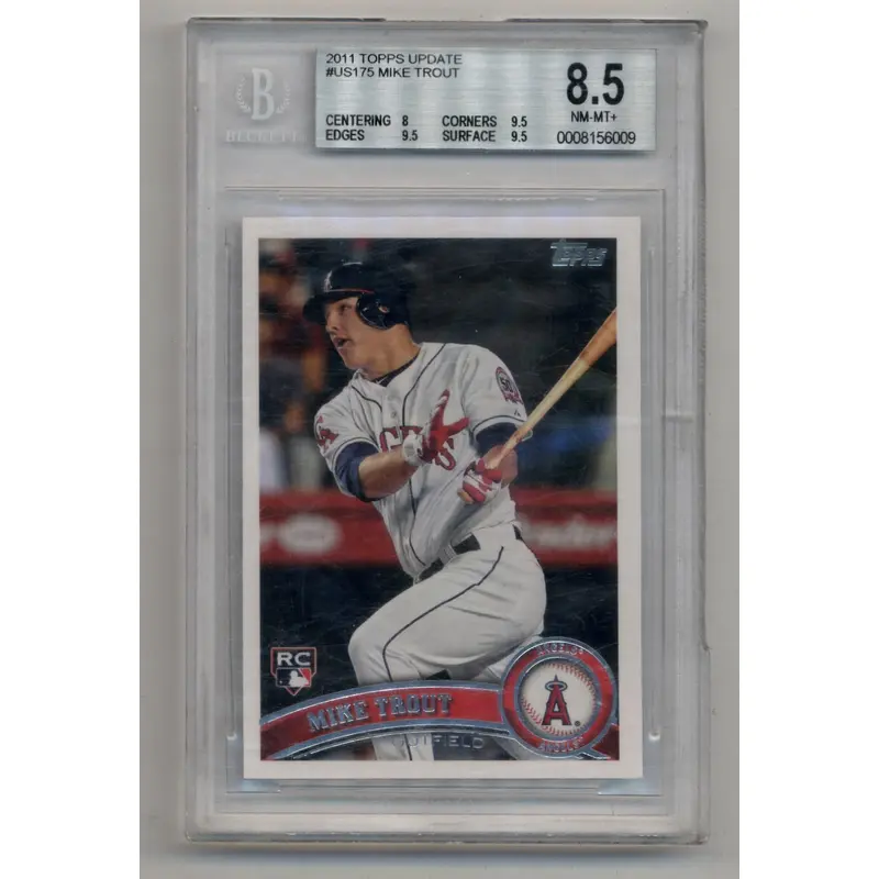 Mike Trout 2011 Topps Update Rookie #US175 BGS 8.5 Near Mint-Mint+ 6009