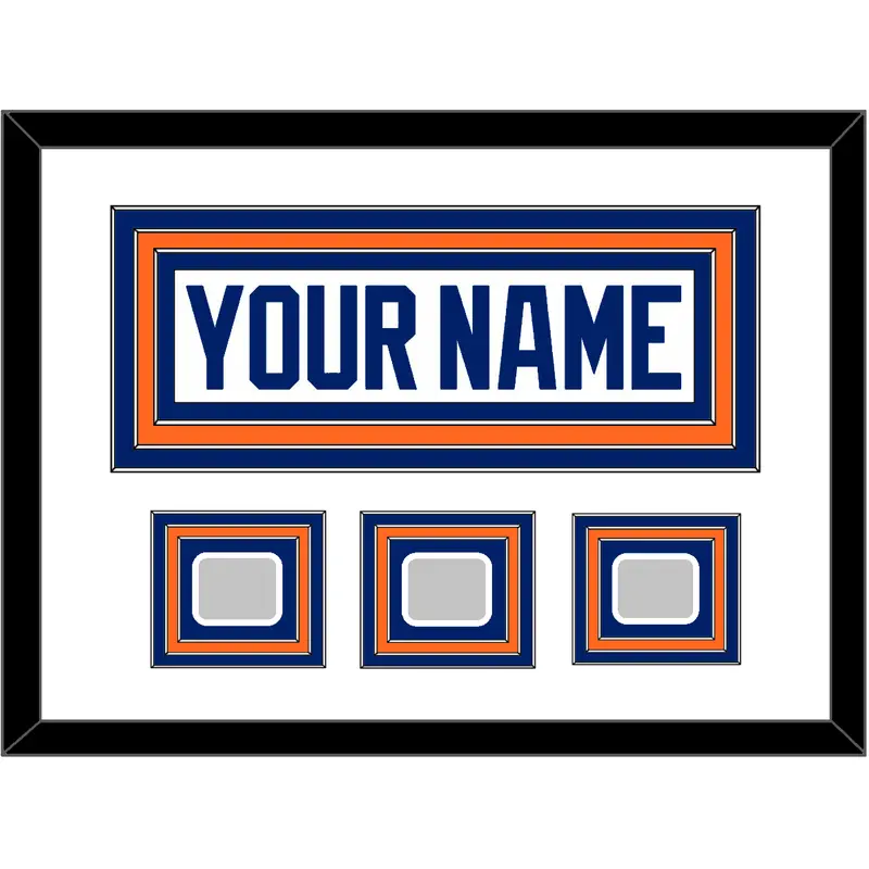 Edmonton Nameplate & 3 Stanley Cup Champions Patches - Home White (1981-1994) - Triple Mat 2