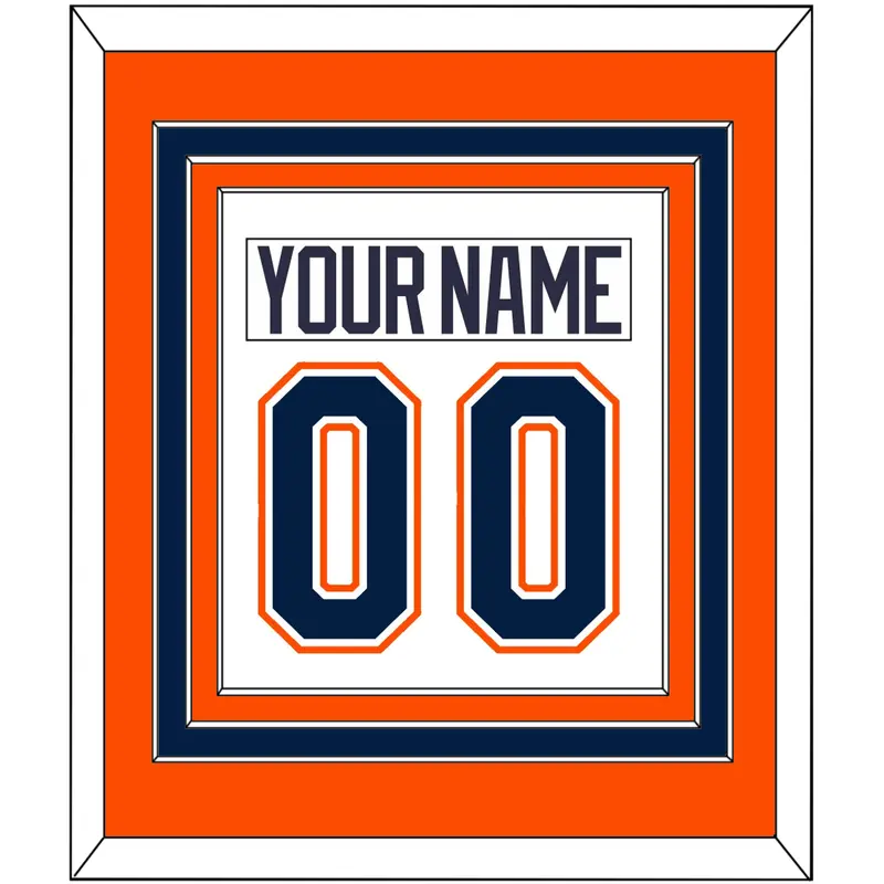 New York Nameplate & Number (Back) Combined - Home/Road White (1998-2007) - Triple Mat 3