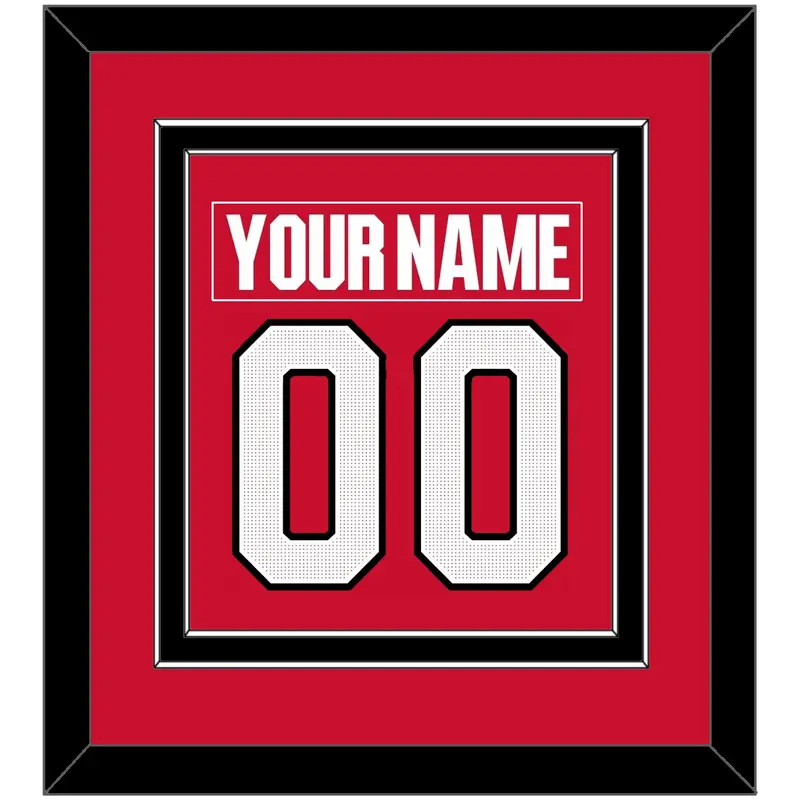 Ottawa Nameplate & Number (Back) Combined - Home Red (2017-2020) - Double Mat 3