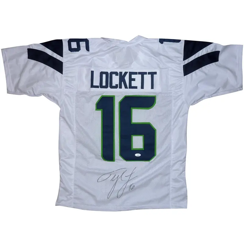 Tyler Lockett Autographed Seattle (White #16) Custom Jersey - JSA