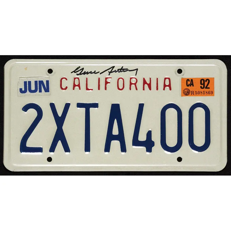 Gene Autry Signed Autographed California License Plate JSA COA