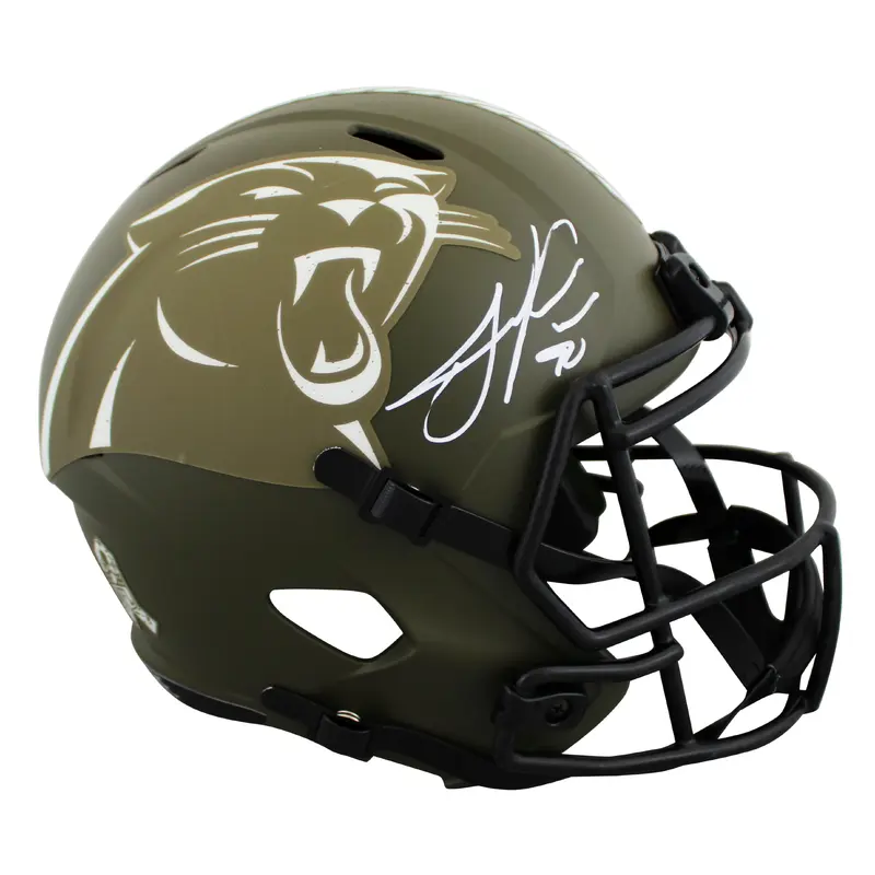 Panthers Julius Peppers Signed STS Full Size Speed Rep Helmet BAS Witnessed