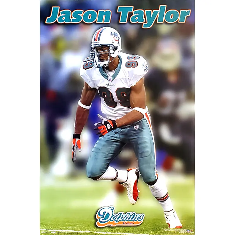 Jason Taylor "Superstar" Miami Dolphins Poster - Costacos 2004