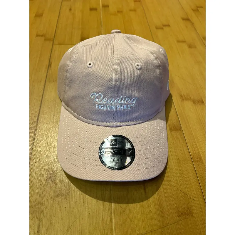 New Era Reading Fightin Phils Cursive Throwback Pink Script Youth Hat