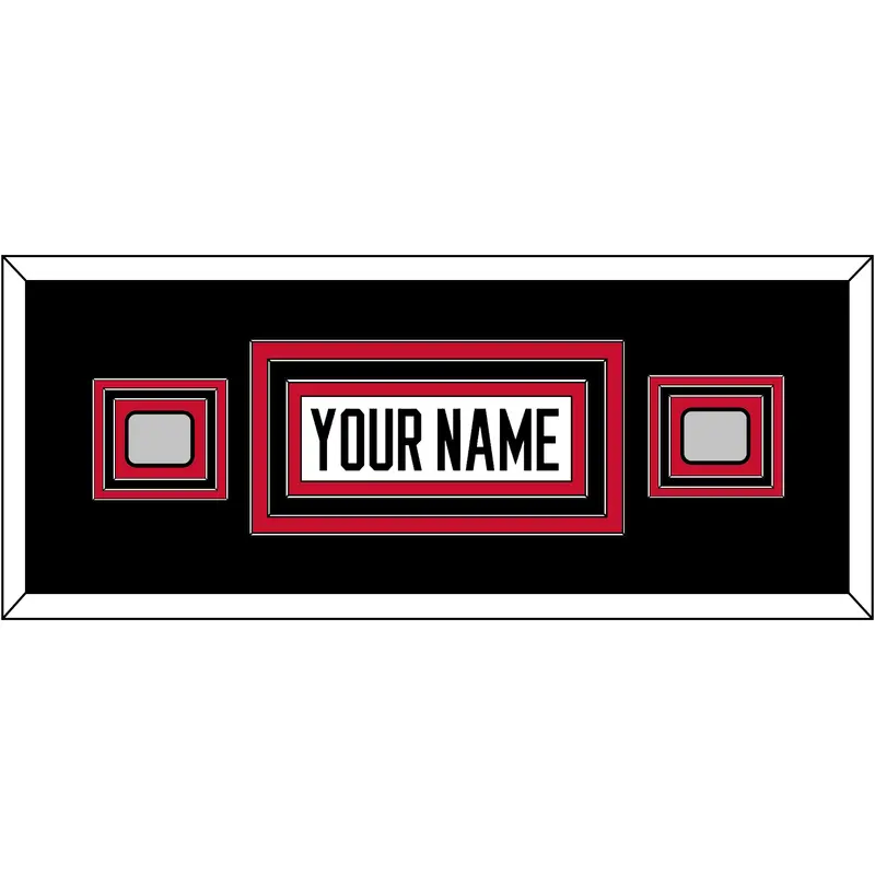 Chicago Nameplate & 2 Stanley Cup Champions Patches - Road White (2007-2017) - Triple Mat 8