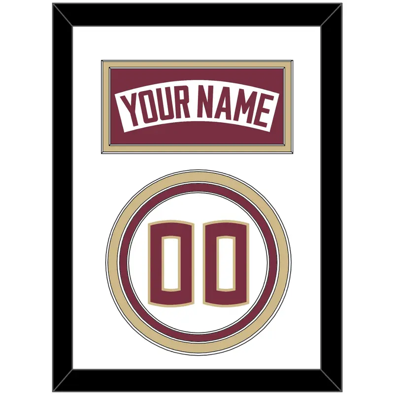 Florida State Baseball Nameplate & Number (Back) - Home White - Triple Mat 2