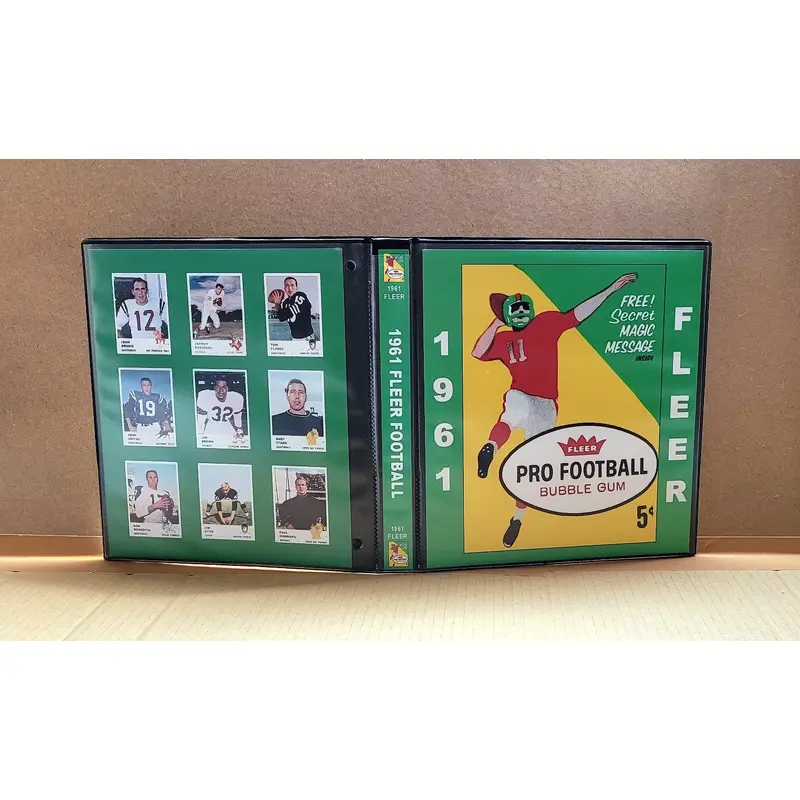 1961 Fleer Football Cards Custom Made Album Binder Inserts 3 Sizes - 3487