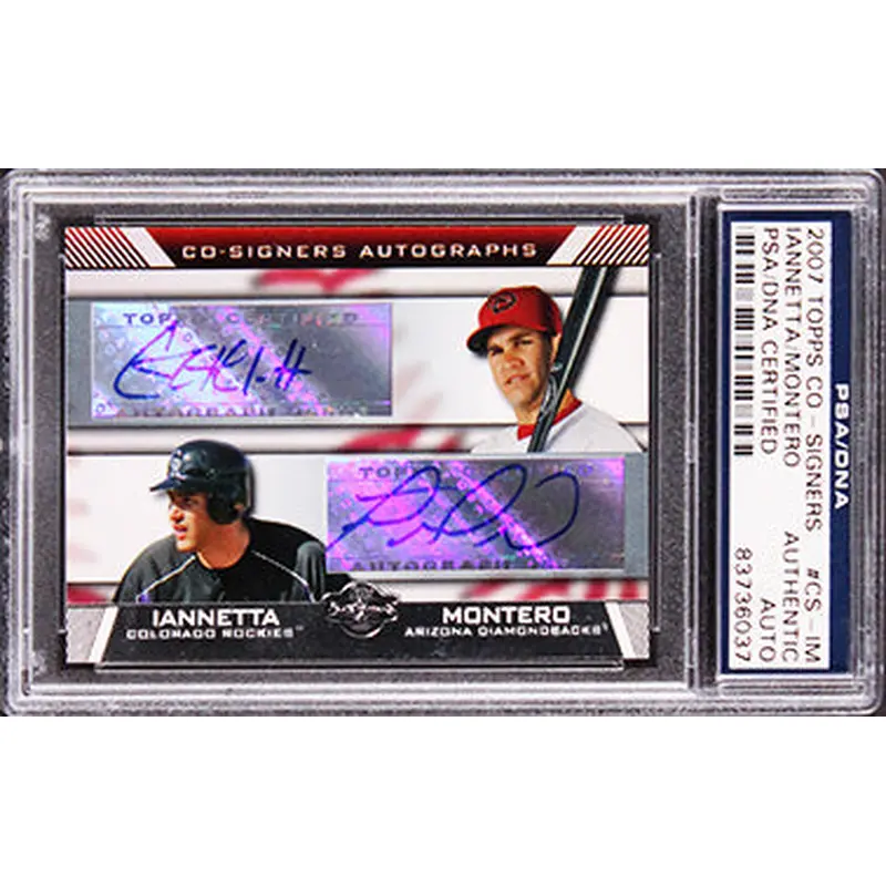 Chris Iannetta & Miguel Montero Signed 2007 Topps Co-Signer #CS-IM Card PSA Slab