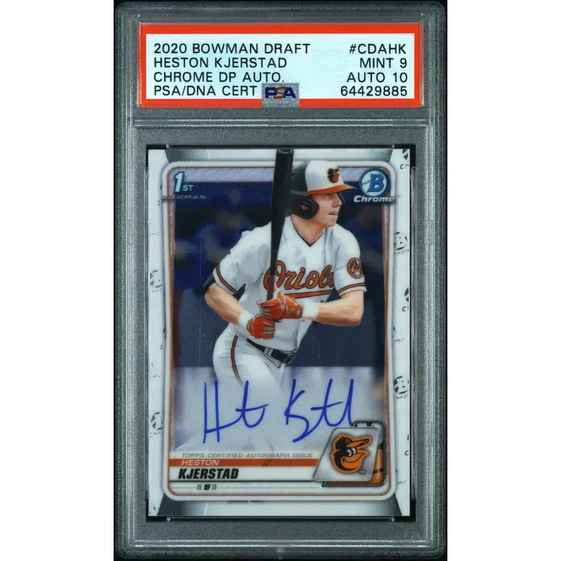 Heston Kjerstad 2020 Bowman Chrome Draft Auto PSA 9 Auto 10