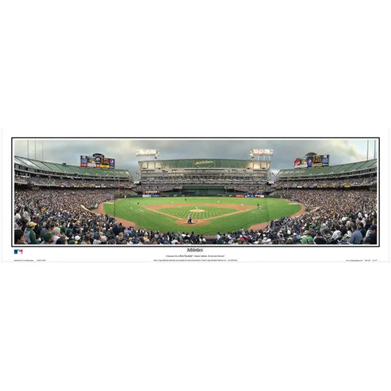 Oakland Athletics O.Co Coliseum Game Night Panoramic Poster Print - Everlasting 2009
