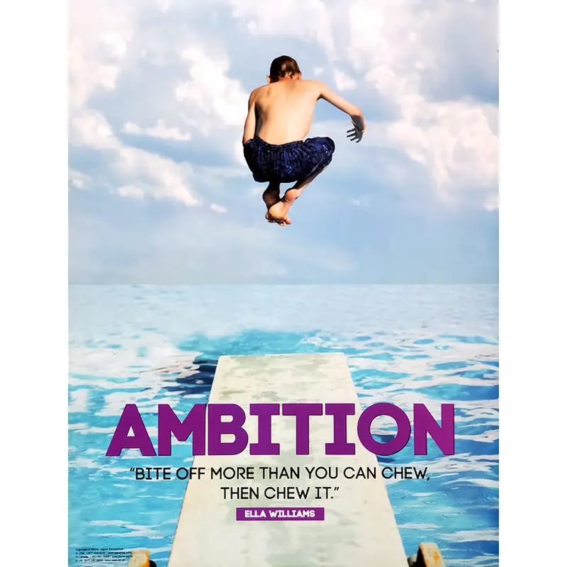 Swimming off Diving Board "Ambition" (Bite Off More Than You Can Chew) Poster - Jaguar