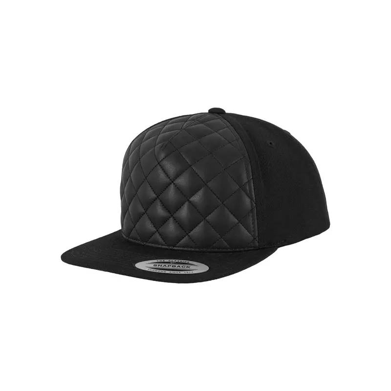 Diamond Quilted Snapback - Black