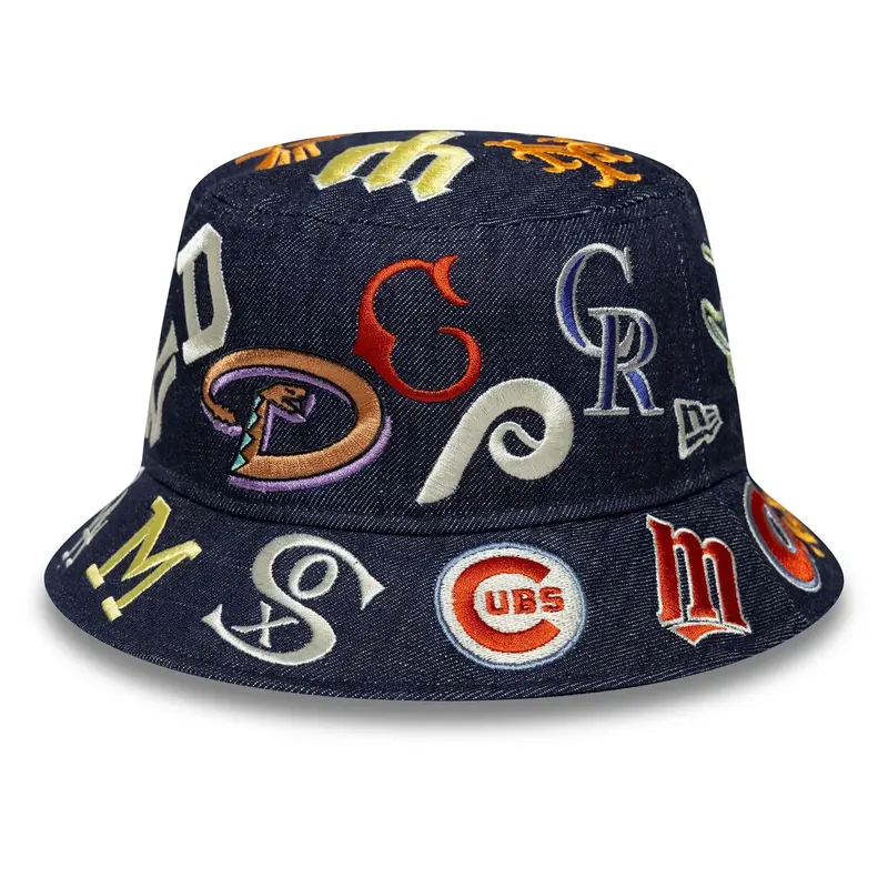 MLB All Over Black Bucket Hat