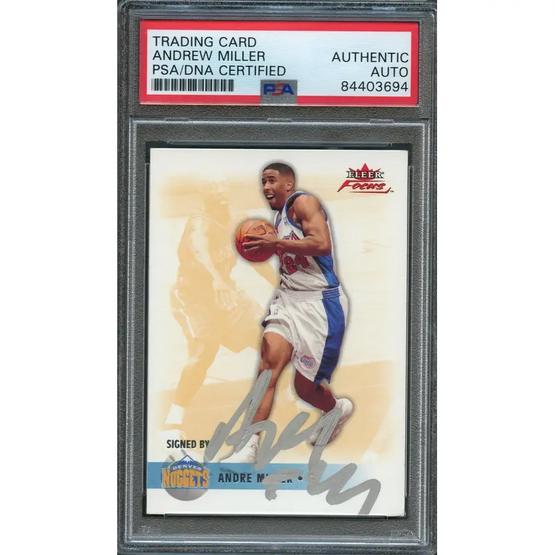 2003-04 Fleer Focus #26 Andre Miller Signed AUTO PSA Slabbed Nuggets