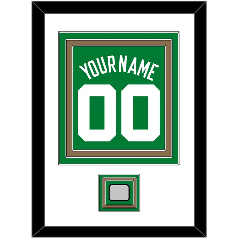 Boston Name & Number With Finals Patch - Road Green (1972-2018) - Triple Mat 1