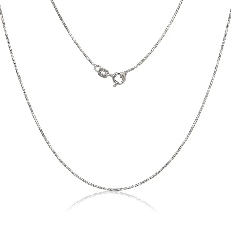 Sterling Silver, Diamond Cut Snake Chain - Rhodium Plated