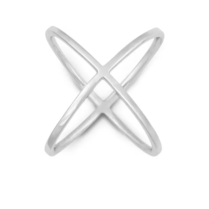 Sterling Silver X Style Ring