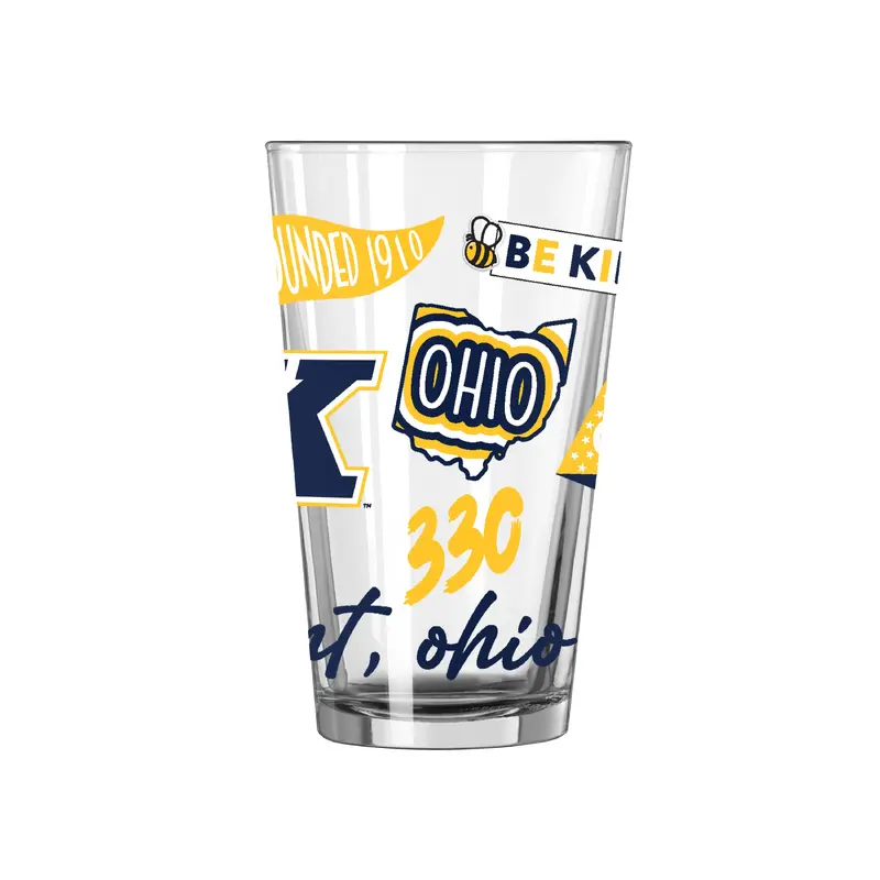 Kent State 16oz Native Pint Glass