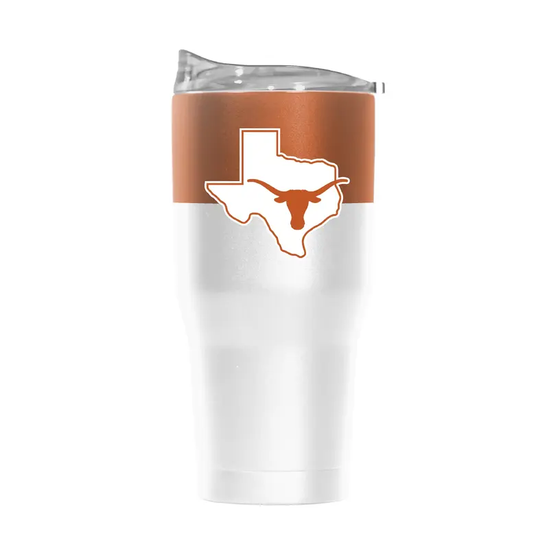 Texas 30oz Colorblock White Powder Coat Tumbler