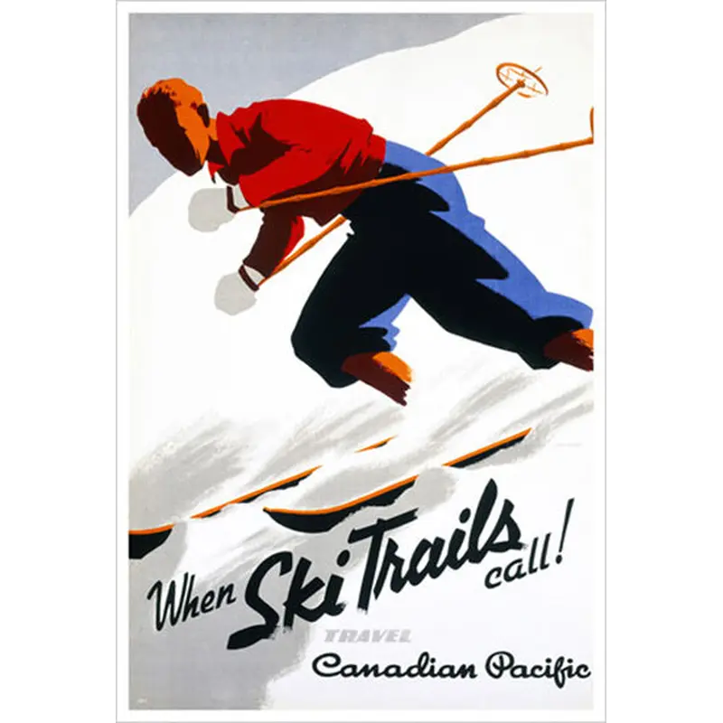 Canadian Pacific "When Ski Trails Call!" (1937) Vintage Poster Reprint - Eurographics