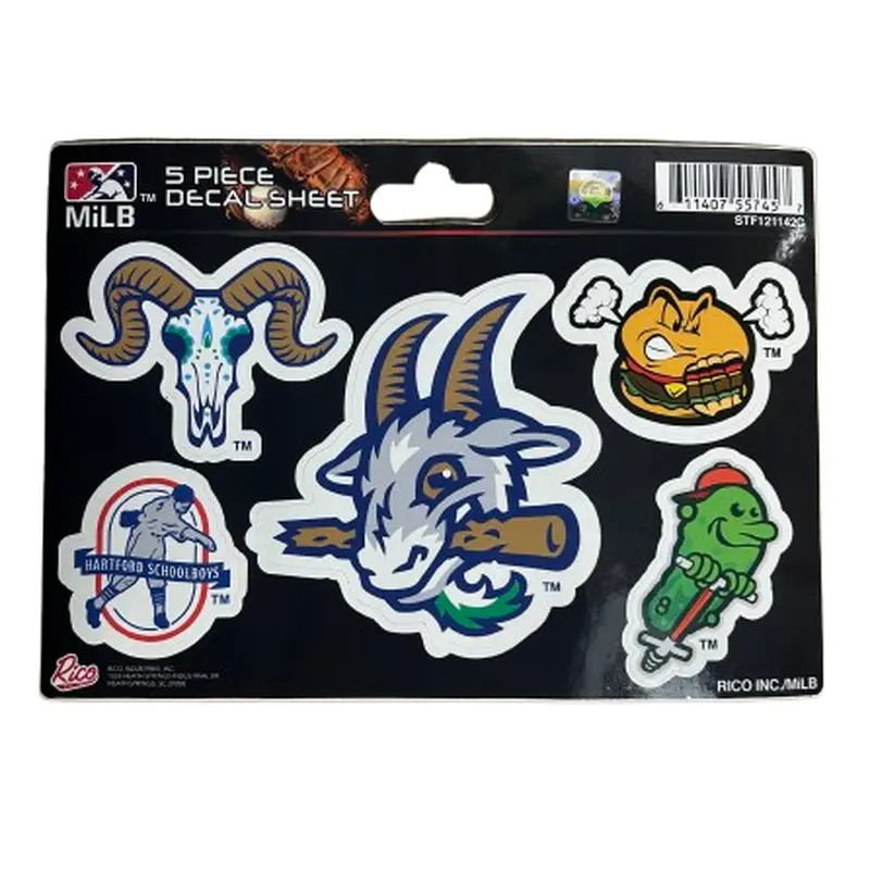 Hartford Yard Goats RICO 5 Piece Decal Sticker Sheet