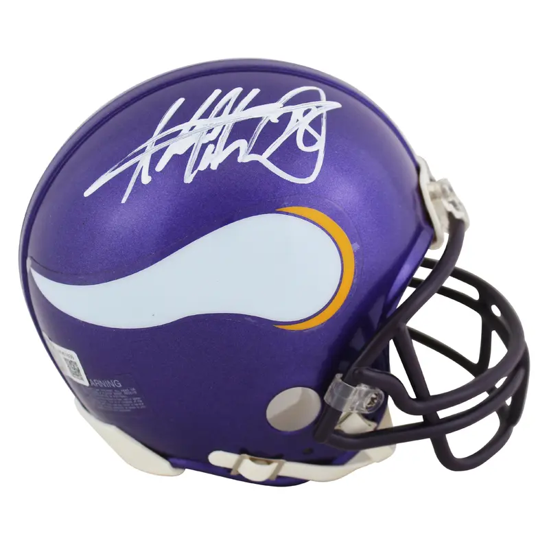 Vikings Adrian Peterson Authentic Signed 06-12 TB Rep Mini Helmet BAS Witnessed